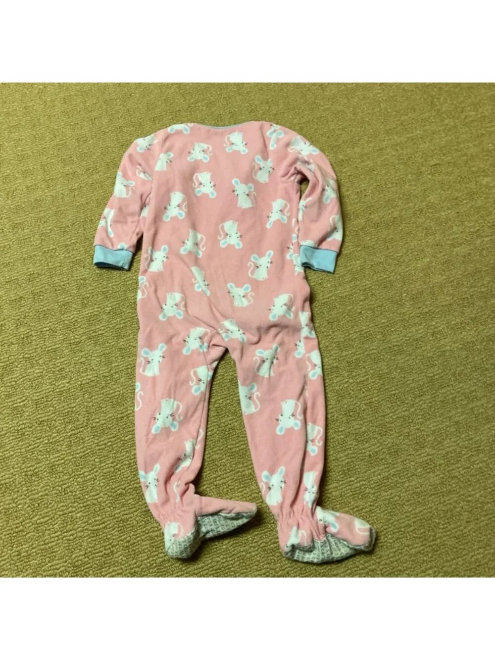 Carter's Sleepwear Toddler Girl 3T with Feet Pink with Mice some pilling